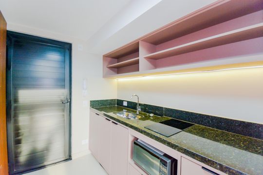 Cozinha de kitnet/studio para alugar com 1 quarto, 34m² em Vila Galvão, Guarulhos