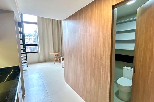 Cozinha de kitnet/studio para alugar com 1 quarto, 34m² em Vila Galvão, Guarulhos