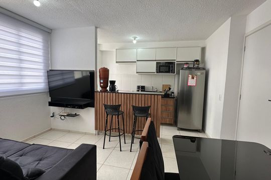 Sala de apartamento à venda com 1 quarto, 46m² em Vargem Grande, Rio de Janeiro