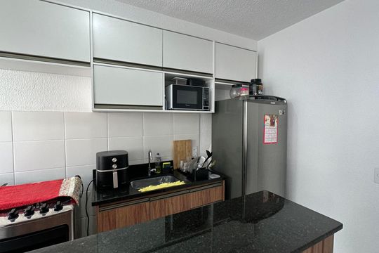 Cozinha de apartamento para alugar com 1 quarto, 46m² em Vargem Grande, Rio de Janeiro