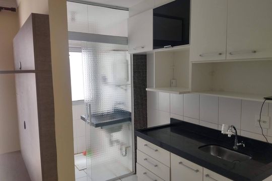 Cozinha de apartamento à venda com 2 quartos, 48m² em Jardim Indianópolis, Campinas