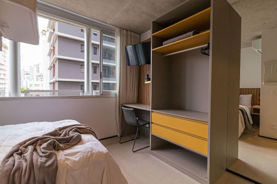 Sala/Quarto de apartamento para alugar com 1 quarto, 18m² em Bela Vista, São Paulo