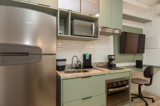 Cozinha de kitnet/studio à venda com 1 quarto, 23m² em Vila Mariana, São Paulo