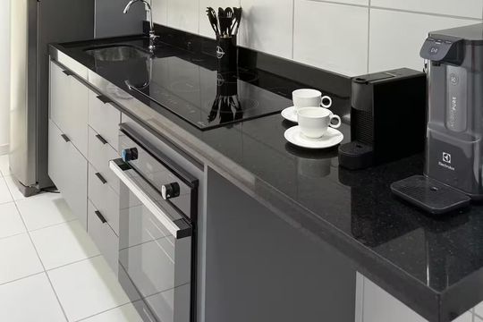 Cozinha de apartamento para alugar com 1 quarto, 41m² em Bosque, Campinas