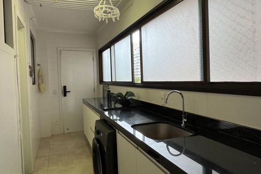 Área de Serviço de apartamento para alugar com 4 quartos, 208m² em Embaré, Santos