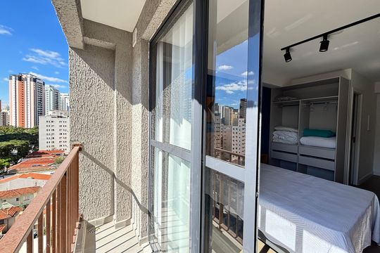 Varanda de kitnet/studio à venda com 1 quarto, 25m² em Vila Olímpia, São Paulo