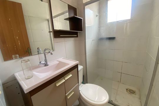 Banheiro de apartamento para alugar com 1 quarto, 47m² em Papine (Justinópolis), Ribeirão das Neves