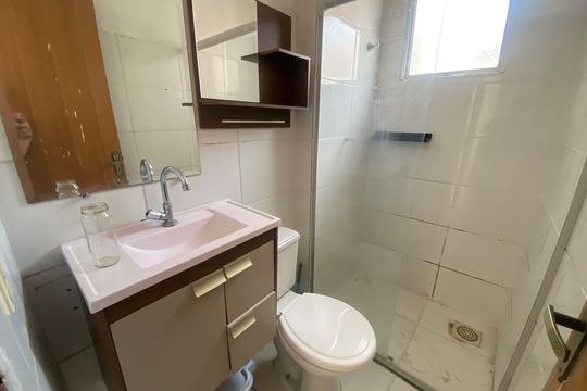 Banheiro de apartamento para alugar com 1 quarto, 47m² em Papine (Justinópolis), Ribeirão das Neves