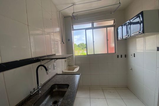 Cozinha de apartamento para alugar com 1 quarto, 47m² em Papine (Justinópolis), Ribeirão das Neves