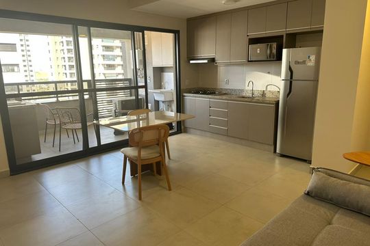 Sala/cozinha de apartamento para alugar com 2 quartos, 68m² em Jardim Sul, Uberlândia