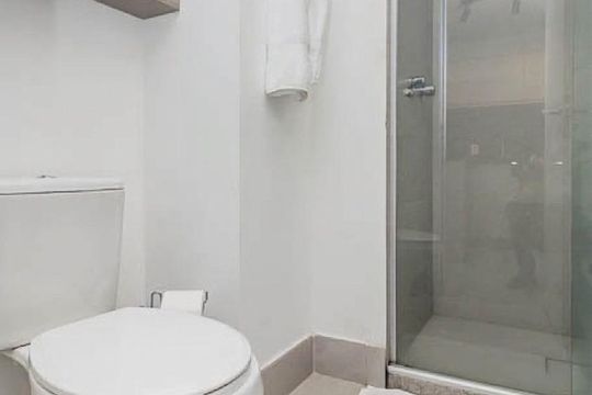Banheiro de kitnet/studio para alugar com 1 quarto, 26m² em Farroupilha, Porto Alegre