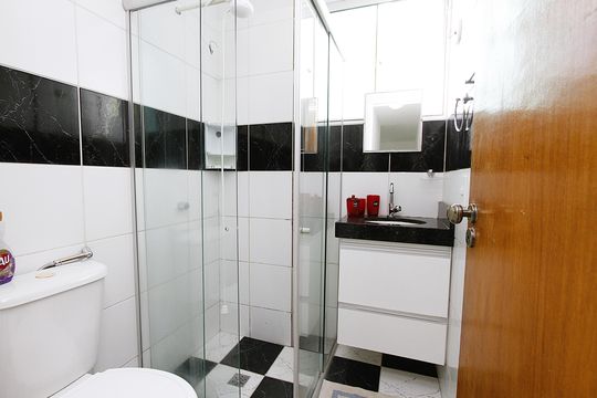Banheiro Social de apartamento à venda com 2 quartos, 63m² em Salgado Filho, Belo Horizonte