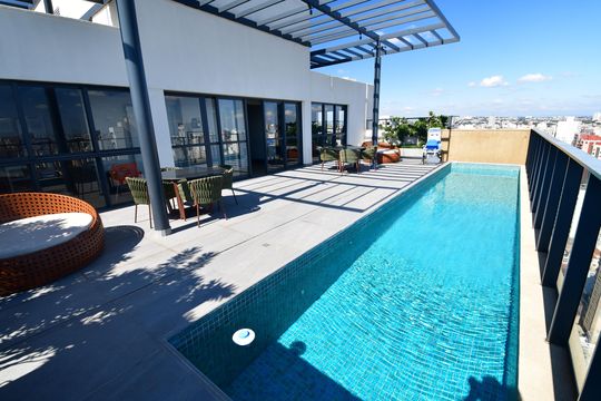Área comum - Piscina de apartamento para alugar com 1 quarto, 46m² em Centro, Campinas