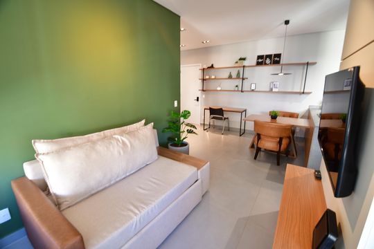 Sala de apartamento para alugar com 1 quarto, 46m² em Centro, Campinas