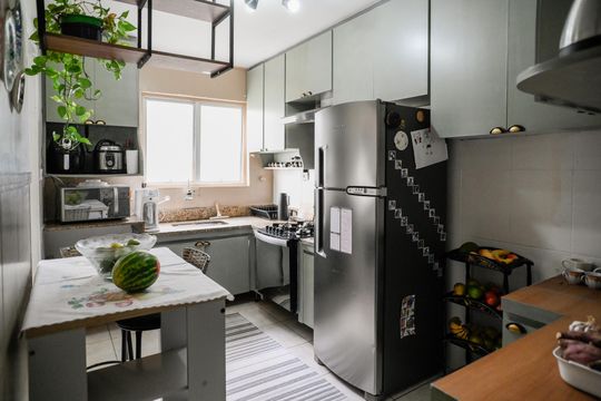 Cozinha de apartamento à venda com 3 quartos, 73m² em Jardim Santa Cruz (sacoma), São Paulo