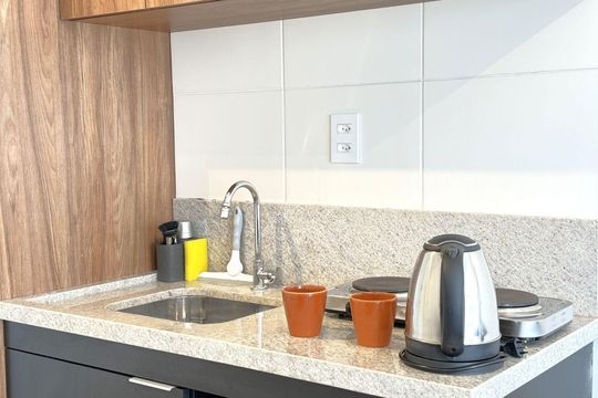 Cozinha de apartamento para alugar com 1 quarto, 47m² em Vila Mariana, São Paulo