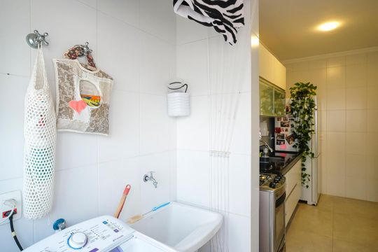 Área de serviço de apartamento para alugar com 2 quartos, 76m² em Santa Paula, São Caetano do Sul