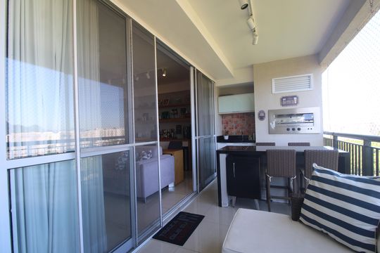 Sala - Varanda de apartamento à venda com 4 quartos, 166m² em Barra Olímpica, Rio de Janeiro