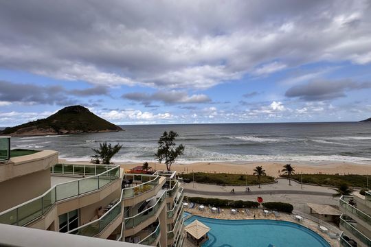 Varanda - Vista de apartamento à venda com 1 quarto, 50m² em Recreio dos Bandeirantes, Rio de Janeiro