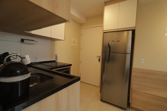 Cozinha de apartamento para alugar com 1 quarto, 30m² em Vila Mariana, São Paulo