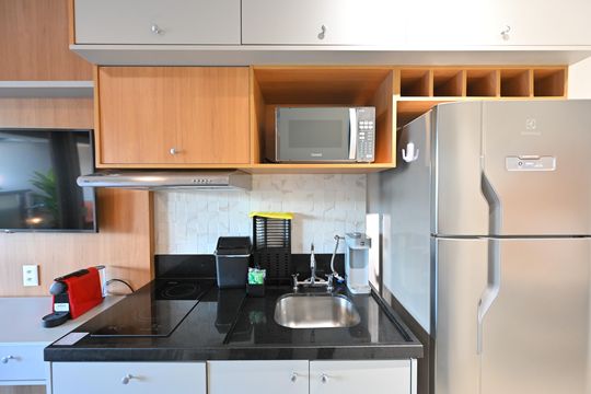 Cozinha de kitnet/studio para alugar com 1 quarto, 32m² em Vila Clementino, São Paulo