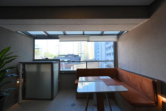 Varanda de kitnet/studio para alugar com 1 quarto, 32m² em Vila Clementino, São Paulo