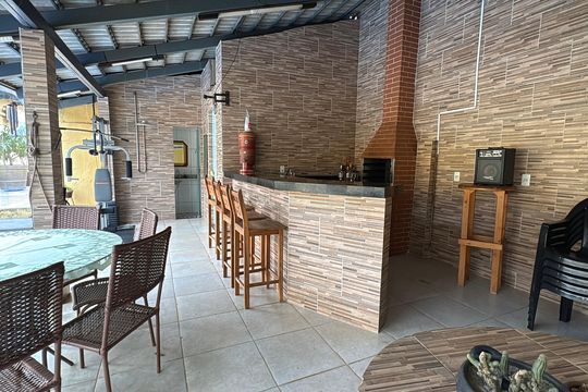 Área Comum - Churrasqueira de casa à venda com 3 quartos, 442m² em Jardim Ana Lúcia, Goiânia