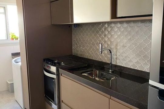 Cozinha de apartamento para alugar com 2 quartos, 66m² em Barreiros, São José