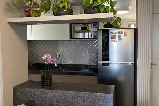 Cozinha de apartamento para alugar com 2 quartos, 66m² em Barreiros, São José