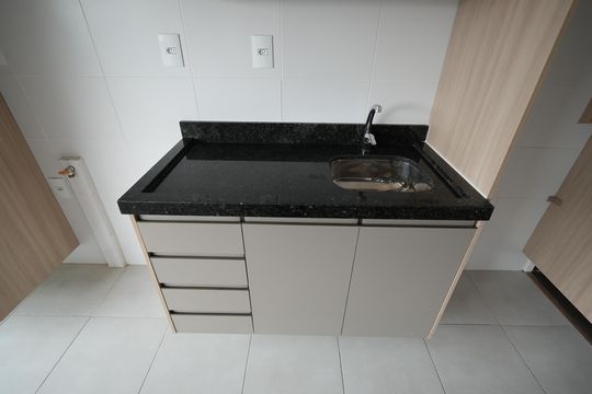 Cozinha de apartamento para alugar com 2 quartos, 46m² em Jardim, Santo André