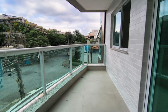 Varanda  de apartamento à venda com 3 quartos, 80m² em Recreio dos Bandeirantes, Rio de Janeiro