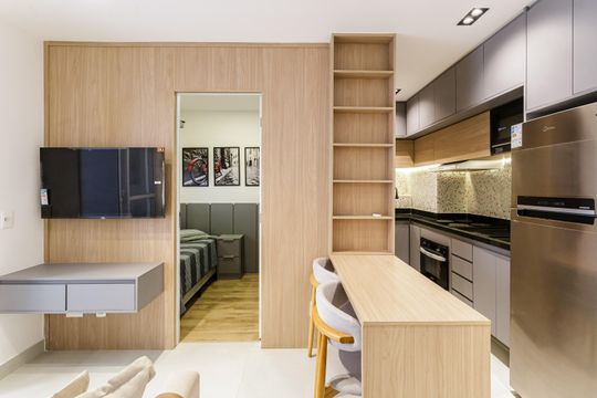 Sala de apartamento para alugar com 2 quartos, 42m² em Brooklin, São Paulo