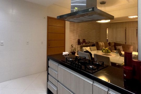 Cozinha  de apartamento para alugar com 3 quartos, 128m² em Embaré, Santos