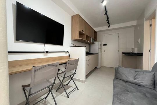 Sala de apartamento à venda com 1 quarto, 27m² em Jardim Caravelas, São Paulo