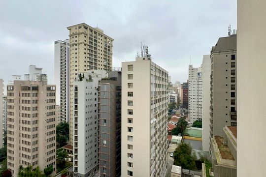 Vista da Sacada de kitnet/studio para alugar com 1 quarto, 30m² em Jardim Paulista, São Paulo