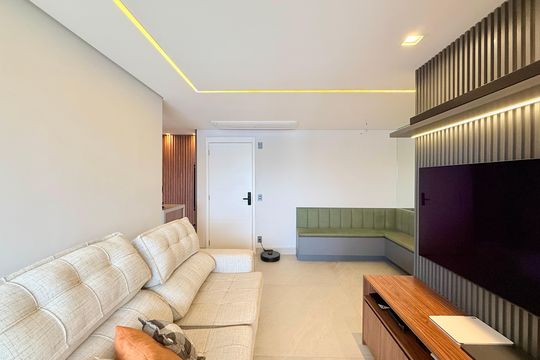 Sala de apartamento à venda com 2 quartos, 71m² em Jardim Caravelas, São Paulo