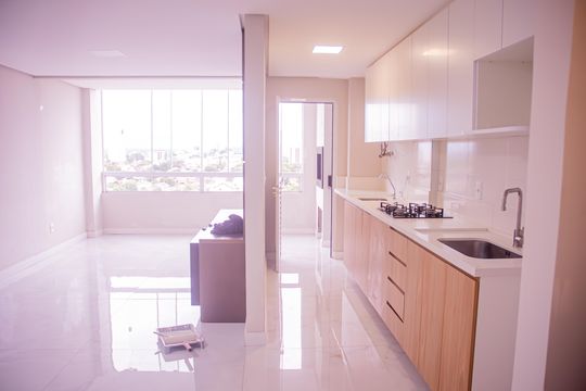 sala e cozinha de apartamento para alugar com 2 quartos, 67m² em Dom Feliciano, Gravataí