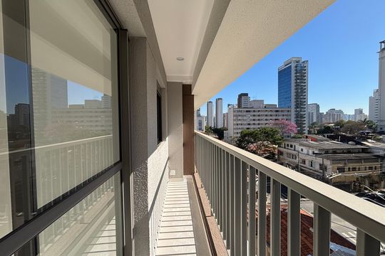 Varanda de apartamento à venda com 1 quarto, 28m² em Vila Olímpia, São Paulo