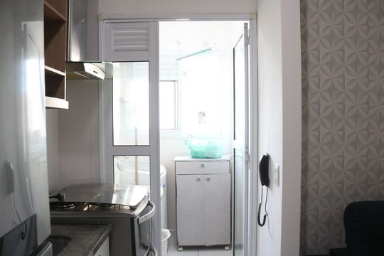 Cozinha de apartamento para alugar com 2 quartos, 33m² em Barra Funda, São Paulo