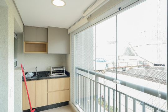 Varanda gourmet de apartamento à venda com 2 quartos, 63m² em Centro, São Caetano do Sul