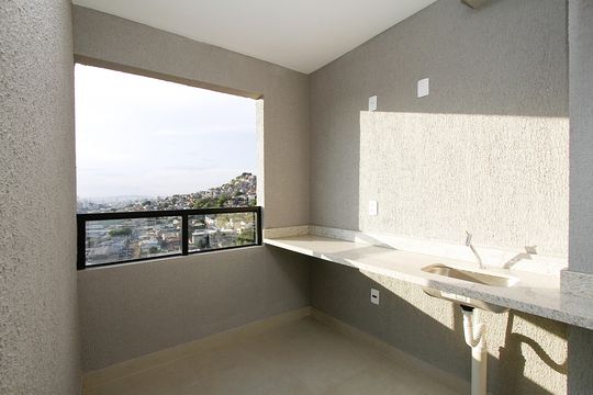 Varanda da Sala de apartamento à venda com 2 quartos, 59m² em Estoril, Belo Horizonte