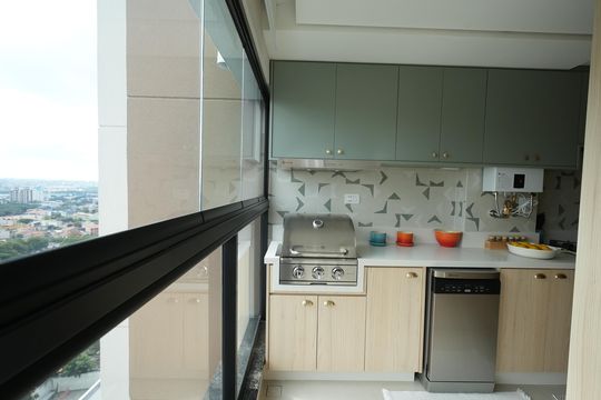 Cozinha de apartamento à venda com 3 quartos, 64m² em Vila Assunção, Santo André