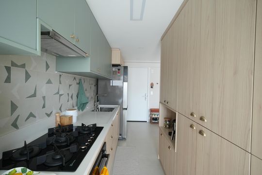 Cozinha de apartamento à venda com 3 quartos, 64m² em Vila Assunção, Santo André
