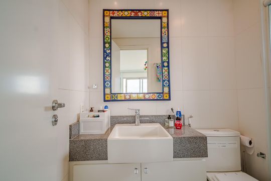 Banheiro da Suíte de apartamento à venda com 1 quarto, 62m² em Butantã, São Paulo