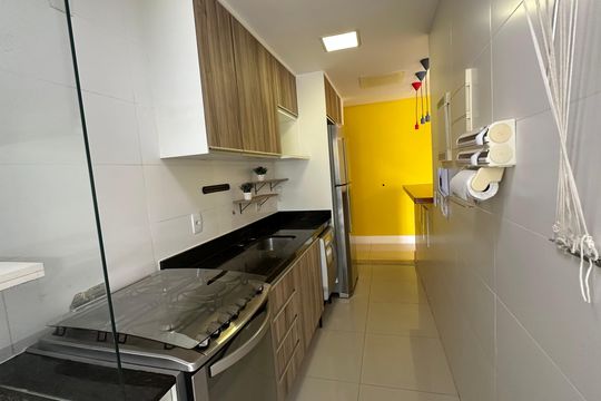 Cozinha de apartamento à venda com 3 quartos, 95m² em Recreio dos Bandeirantes, Rio de Janeiro