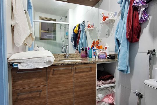 Banheiro da Suíte 1 de apartamento à venda com 3 quartos, 116m² em Vital Brasil, Niterói