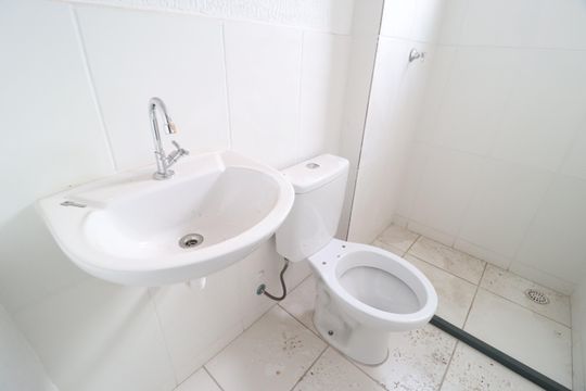 Banheiro Social de apartamento para alugar com 2 quartos, 50m² em Vila Maria, Uberlândia