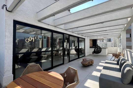 Área comum - Churrasqueira de kitnet/studio à venda com 1 quarto, 27m² em Pinheiros, São Paulo