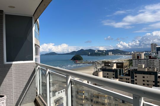 Varanda de kitnet/studio para alugar com 1 quarto, 52m² em José Menino, Santos
