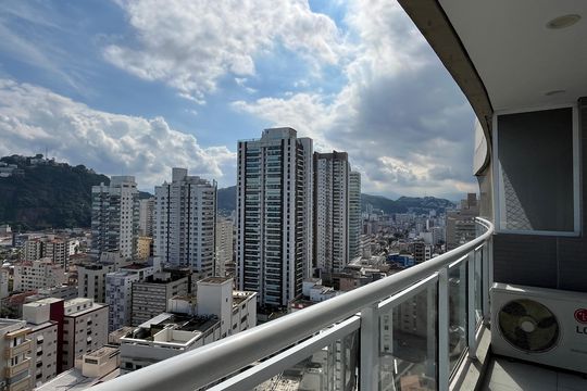 Varanda de kitnet/studio para alugar com 1 quarto, 52m² em José Menino, Santos